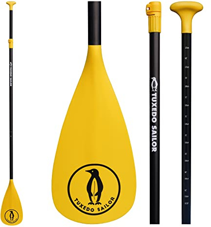 Tuxedo Sailor SUP Paddel， Verstellbares Paddel für Stand-up Paddling，Aluminium Schwimmendes Paddel，3-teiliges oder 4-teiliges Teleskop Paddel 2 in 1