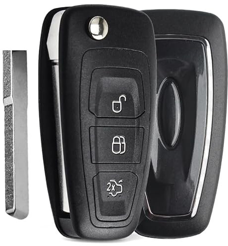 AWPARTS - Autoschlüssel-gehäuse - Funkschlüssel-Gehäuse - KFZ Fernbedienung Gehäuse Kfz-Schlüssel-Gehäuse kompatibel mit Ford Mondeo Mk4 Focus Mk3, Galaxy, C-max