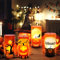 8 Windlicht Tischdeko, Halloween Deko Tisch, Halloween Tischdeko, Halloween Dekoration Tisch, FüR Outdoor Indoor Halloween Deko, Tischdeko, Party, Geschenk FüR Teelichter Kerzen(Orange Farbe)