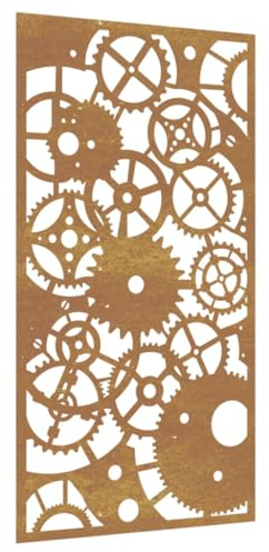 vidaXL Garten Wanddeko, Gartendeko mit Zahnrad-Design, Wandbild Wandschmuck Wetterfest, Wandkunst Dekoration Wanddekoration, Cortenstahl