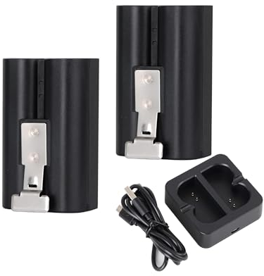 YUWING 2-Pack 6040mAh Ersatzakku mit Ladestation für Ring-Türklingel Kamera 2/3/4, Spotlight Kamera und Stick Up Cam, Wiederaufladbare Lithium Li-Ionen 3.65V Outdoor Kamera Akku