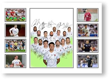 England Rugby Signed Poster Print - Limited Edition Autograph Fan Gift – Collectible Memorabilia Merchandise (Unframed A4 (30x21cm))