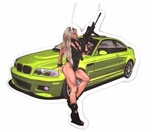 Duftbaum Auto, lustig Spruch, Duftspender, tuning, car air freshener, Grünes Auto Mädchen Duftanhänger