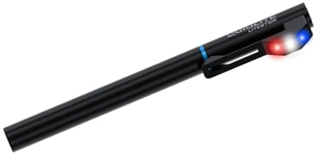 QUIQLITE Code3 LiteStick 200 Lumens USB Rechargeable Programmable Pocket LED Flashlight - 1 Red, 1 Blue, and 1 White LED Light
