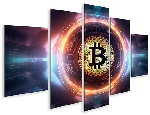 islandburner Bild auf Leinwand Bitcoin Abstrakt Logo Kryptowährung Krypto Ai Bilder Wandbilder Poster