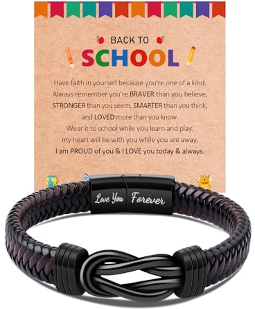 CheersLife First Day At School Bracelet for Boys, Back to School Gift for 5th & 6th Grade, 21.5CM