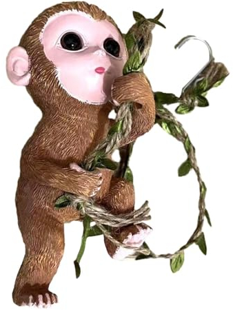 LOVIVER Affen-Gartenstatue, Ornament, niedliche Affenfigur aus Kunstharz, zum Basteln, Kletterseil, Tierskulptur im Freien für Gartenzaun im Hinterhof