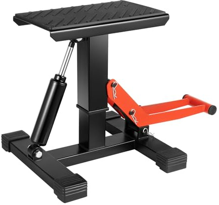 Supporto universale per motocross, per moto, con blocco di sicurezza e perni di sicurezza, fino a 400 kg, per garage, officine, officine di riparazione