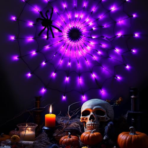Luci Halloween a Rete, Halloween Decorazioni 100 LEDS, 8 Modalità Halloween Decorazioni Casa Luci a Rete, Impermeabili Decorazione per Cortile, Giardino, Interni ed Esterni