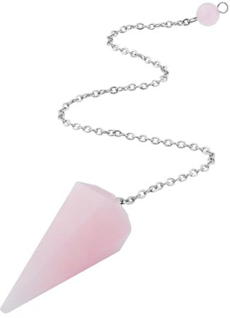 AWARDSEN Pendulum Crystal Natural Rose Quartz Crystal Pendulums for Dowsing Spiritual Hexagonal Pointed for Reiki Witchcraft Supplies Divination Tools