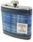 Light Blue Yellow Tartan Check Harris Tweed 6oz Stainless Steel Pocket Hip Flask