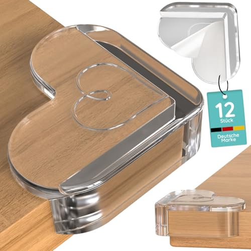 Baby Eckenschutz Transparent [12 Stück] – Einfach zu entfernen & Selbstklebender Eckenschutz Kantenschutz Baby – Sicherer Tischkantenschutz Ecken für Möbel & Kinderzimmer