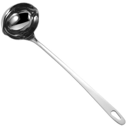 AUTSUPPL Edelstahl Suppenkelle Mit Doppeltem AusgießEr 27 Cm SchöPflöFfel FüR Links- Und RechtshäNder KüChenutensilien Zum Servieren Von Suppen Und FlüSsigkeiten