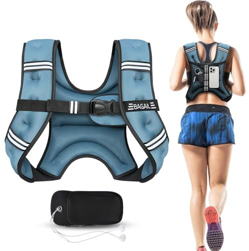 Bagail Gilet Lesté Pour la Musculation, Taille Ajustable, Poche Pratique, Gilet Lesté en Sable de Fer, Idéal Pour les Séances de Gymnastique, le Yoga et les Exercices d'Aérobic.