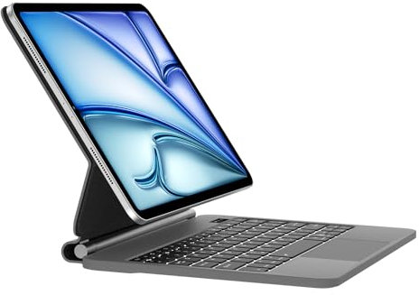 Occtingkind Magic Keyboard für iPad Air 13 (2025 M3/2024 M2) & iPad Pro 12,9 (2018-2022) – 7-Farben RGB-Beleuchtung, Präzisions-Trackpad, Magnetische Hülle, QWERTZ, Schwarz