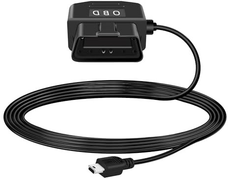 GELRHONR Mini USB OBD Power Cable for Car,Dash Camera with Switch Button 24 Hours Surveillance/Acc Mode 12-24V to 5V 23A, for Dashcam, GPS or Radar-3.5M/11.5Ft