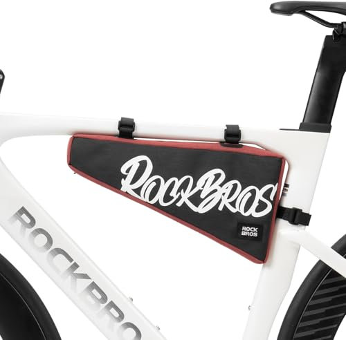 ROCKBROS Fahrrad Rahmentasche 1,9 L Fahrradtasche Oberrohrtasche für Gravelbike MTB Ebike Rennrad mit Klettbandverschluss Dreieckstasche Rot