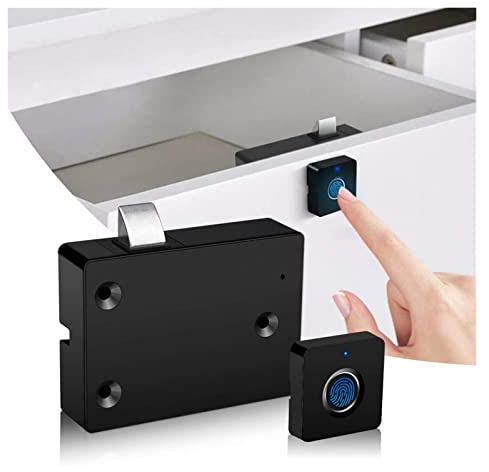 Smart Door Lock, Smart Home Biometric Fingerprint Lock Hidden Drawer Electronic Lock Privacy File Storage Keyless Residential Security Protection for Home Bedroom Hotel Office Apartment(Fingerprint Ve
