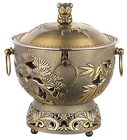 Traditional Chinese Copper Hot Pot, Mini Copper Hot Pot Stainless Steel Shabu Shabu Pot Cooker Hotpot Cooking Pot Cookware Pan Single Chafing Dishes Kit