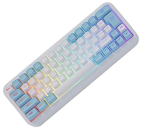 SHINEOFI 2.4g Wireless Gaming Keyboard Keys Flat Compact Membrane Silent Rgb Led for Laptop Desktop Office