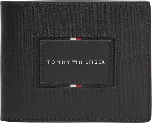 Tommy Hilfiger Herren Geldbeutel Foundation Mini aus Leder, Schwarz (Black), Einheitsgröße