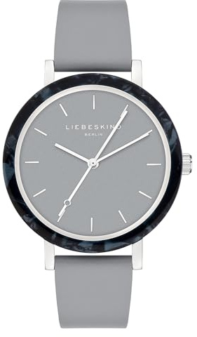 Liebeskind Berlin Damen Armbanduhr – Rundes Gehäuse mit gemustertem Acetat-Topring
