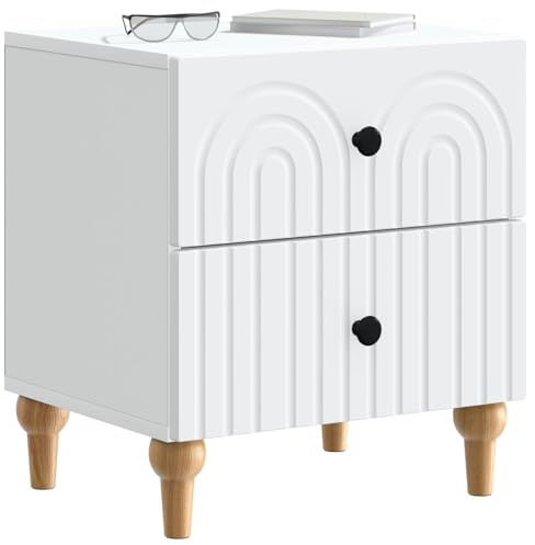 vidaXL Nachttisch 2 pcs Weiß 43 x 34,5 x 48 cm Holzwerkstoff, Geräumiger Nachttisch, stylischer Organizer für Wohnräume, minimalistisches Design, kompakter Schrank