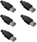 HALJIA 5 pz USB tipo A 4 pin maschio jack connettore adattatore presa di corrente con copertura in plastica nera