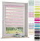 ourdeco® Doppel-Rollo, Duo-Rollo / 80 x 210 cm rosa/lichtdurchlässig, Blickdicht/Klemmen=Montage ohne Bohren=Smartfix=Klemmfix=Easy-to-fix