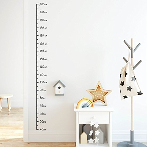 Wandtattoo Messlatte von Wandtattoo Loft (40-200 cm) für Kinderzimmer, Maßband/Wandaufkleber/Wandsticker/Wanddeko / 30 Farben