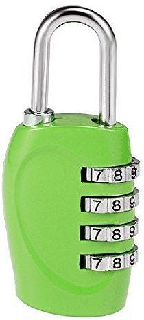 Sourcingmap 4 Digit Combination Padlock, 4mm Shackle, Zinc Alloy Lock Waterproof Lock for Gym Locker Fence Suitcase Travel Outdoor, Green