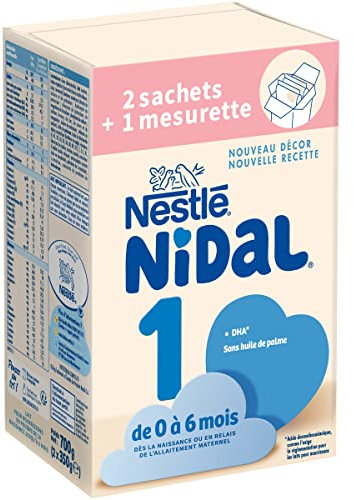 Nestlé Nidal 1 Lait Bébé 1er ge en Poudre De 0 à 6mois, 350g