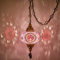 DEMMEX Lámpara de techo colgante de mosaico marroquí turco enchufable, lámpara de techo con cordón de 15 pies y cadena, vidrio hecho a mano, estilo Tiffany, decoración exótica mediterránea, (rosa -
