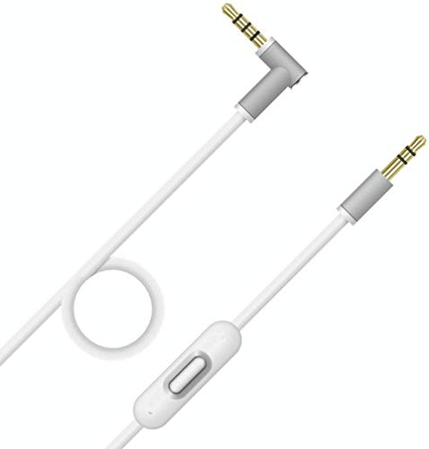 KAPON Beats Replacement Audio Cable Cord Wire with in-line Microphone and Control for Beats by Dr Dre Headphones Solo Studio Pro Detox Wireless Mixr Executive Pill (White)