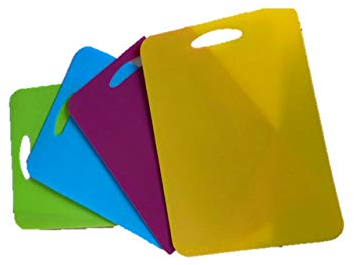 Kitchen Flexibles Kunststoff Schneidebrett Küchen Schneidebretter (4er Pack) Cutting Board - Rutschfest & BIEGSAM & SPÜLMASCHINENFEST