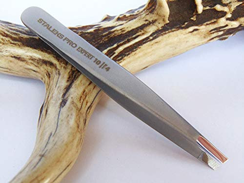 Pince à épiler STALEKS PRO Type 4, acier inoxydable chirurgical, pointe coudée, durabilité, précision, fabriquée à la main, pour les experts et les professionnels.