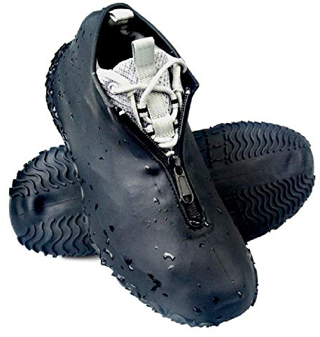 Lady of Luck Impermeabile Copriscarpe, Pioggia Stivali Zip Scarpe Pioggia Scarpe Pioggia Impermeabile Copriscarpe Riutilizzabile Copriscarpe (nero-L)