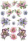 Ideen mit Herz Stickerbogen 3-D Relief-Sticker | Aufkleber | Hochwertig geprägt mit 3-D-Effekt | Din A4 Bogen mit verschiedenen Motiven (Blumen 2)