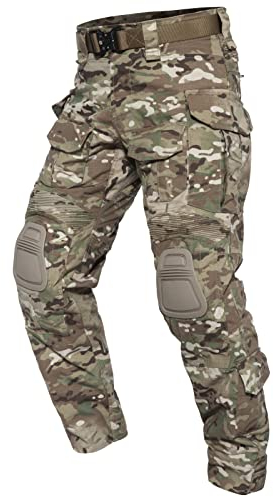 YEVHEV Taktisch Hosen Herren G3 US-Militär Camouflage Ripstop mit Knieschoner für Outdoor-Aktivitäten (Ohne Gürtel) CP, M