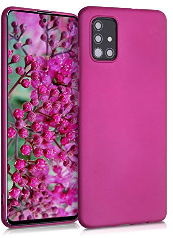 kwmobile Case kompatibel mit Samsung Galaxy A51 Hülle - Schutzhülle aus Silikon metallisch schimmernd - Handyhülle Metallic Pink