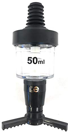 Chabrias Ltd 2/3/4/6 - Bottle Wall Bar Rail + Spirit Optic Measure 50ml - UK Made, Fully Assembled Metal Bracket & Pub Trade Compliant, Traditional Black, Fits 70cl–1.5L Bottles (4 Wall Bar, 50ml)