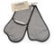 Muldale Heavy Duty Grey Double Oven Gloves Mitts with Thumbs - Neutral Heat Resistant Professional Aga Oven Gloves with Insulating Terry Towelling Interior