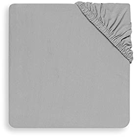 Jollein Jersey Spannbettlaken 80/90 cm Länge x 40 cm Breite, Soft Grau