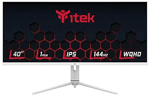 Itek Monitor GGF - 40 pollici, Piatto, Risoluzione 3440x1440 Ultra WQHD, Schermo 21:9, HDR600, Pannello IPS da 144Hz, risp. 1ms, collegamento HDMI e DP, Uscita Audio,luci Led RGB, HUB USB,Type-C