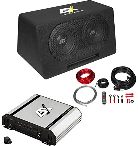 ESX DBP 208Q | Basspaket aus 20 cm Gehäusesubwoofer + 1-Kanal Verstärker