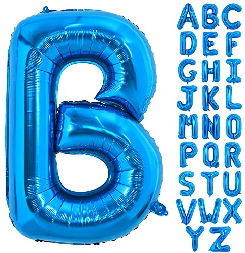 TONIFUL 40 Zoll großer Blau Buchstabe B Ballon, riesiger Buchstabenballon, großer Folienballon für Geburtstagsfeier, Jubiläumsdekoration