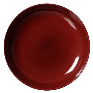 Ritzenhoff & Breker Gambia Suppenteller, 23 cm, Tiefer Teller mit Farbverläufen, Skandinavisches Design mit Reaktivglasur, Steinzeug, Rot