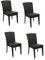 Konway 4X Maui Stapelstuhl Schwarz Polyrattan Garten Sessel Stuhl Set stapelbar Gartenstühle Gartenmöbel Terrasse Sitzgruppe Outdoor Lounge Möbel
