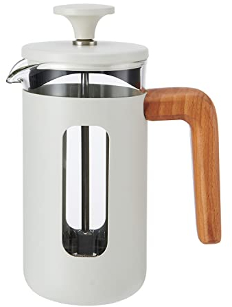 La Cafetière Pisa Cafetière, 3-Cup/350ml, Heat-Resistant Borosilicate Glass and Stainless Steel with Easy-Grip Plunger, Small French Press Coffee Maker for Loose Tea and Ground Coffee, Flint