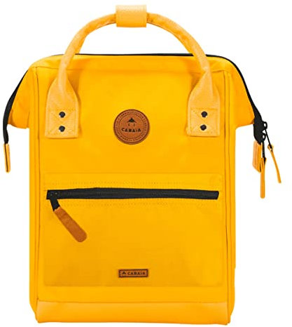 CABAIA - Sac à Dos Adventurer Marrakech - Small 10L - Déperlant - Compartiment Ordinateur Portable 10,5 - 2 Poches - Certifié Vegan - Sac Voyage, Affaires, École pour Homme et Femme - Jaune